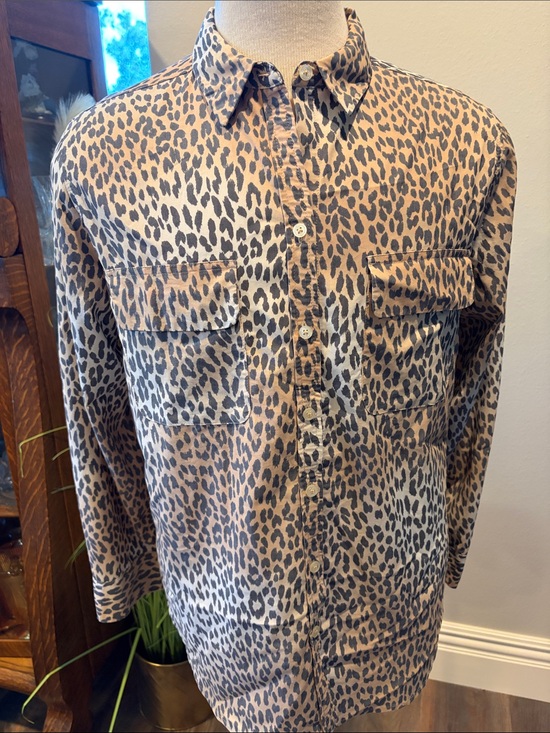 Chico's Tops - Chico's Leopard Print Button-Front Blouse XL
